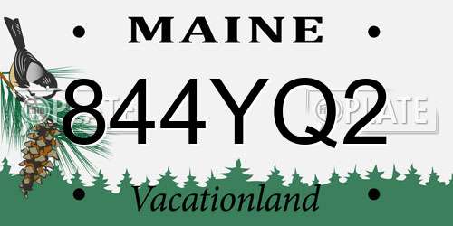 844YQ2 Maine License Plate
