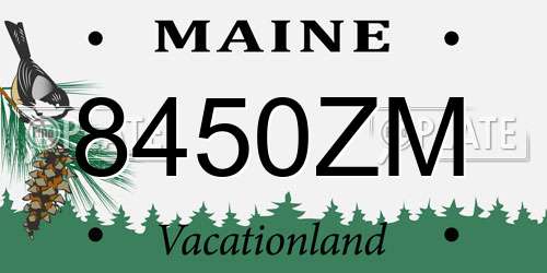 8450ZM Maine License Plate