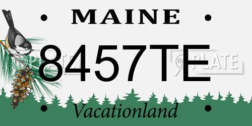 8457TE Maine License Plate