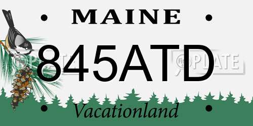 845ATD Maine License Plate