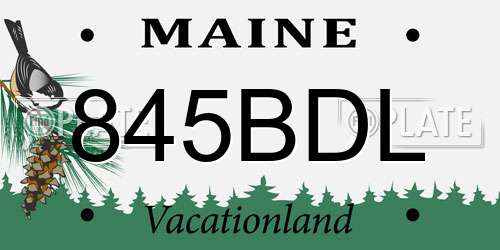 845BDL Maine License Plate