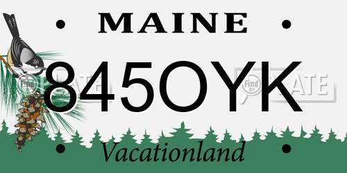 845OYK Maine License Plate