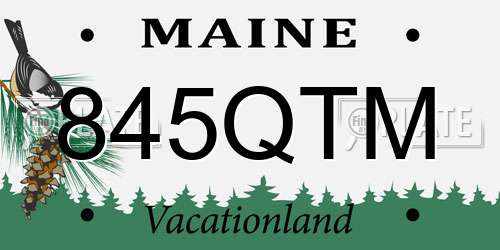 845QTM Maine License Plate