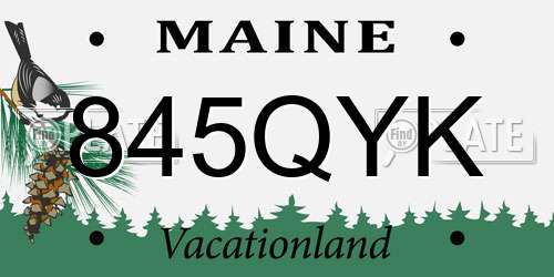 845QYK Maine License Plate