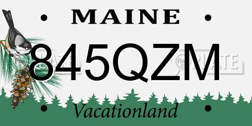 845QZM Maine License Plate
