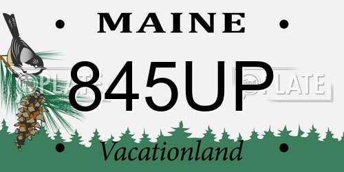 845UP Maine License Plate