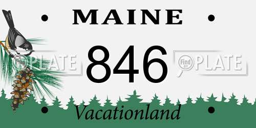 846 Maine License Plate