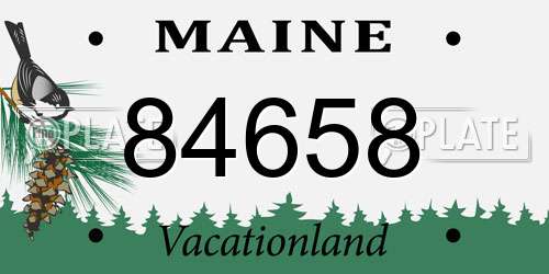 84658 Maine License Plate