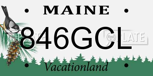 846GCL Maine License Plate