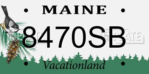 8470SB Maine License Plate
