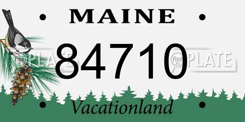 84710 Maine License Plate