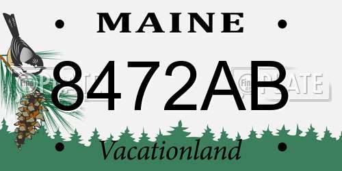 8472AB Maine License Plate