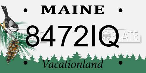 8472IQ Maine License Plate