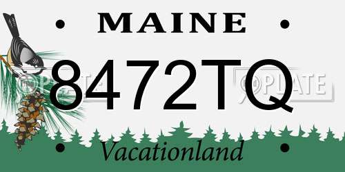8472TQ Maine License Plate