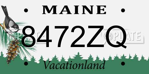 8472ZQ Maine License Plate