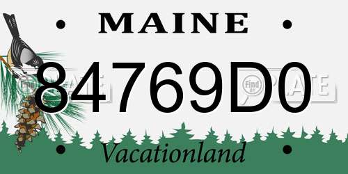 84769D0 Maine License Plate
