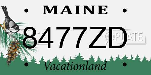 8477ZD Maine License Plate