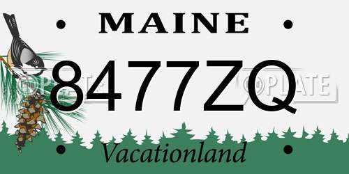 8477ZQ Maine License Plate