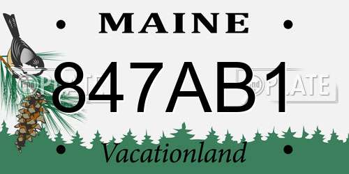 847AB1 Maine License Plate