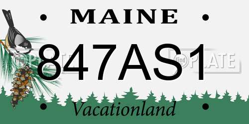 847AS1 Maine License Plate