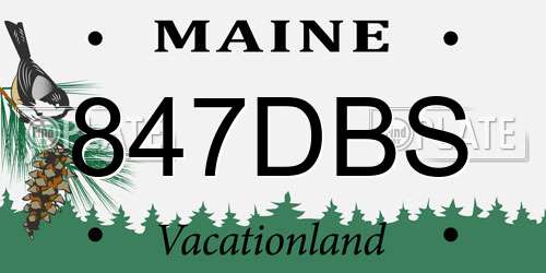 847DBS Maine License Plate