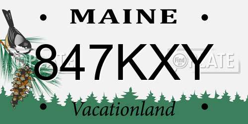 847KXY Maine License Plate
