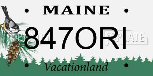 847ORI Maine License Plate