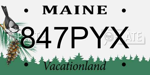 847PYX Maine License Plate