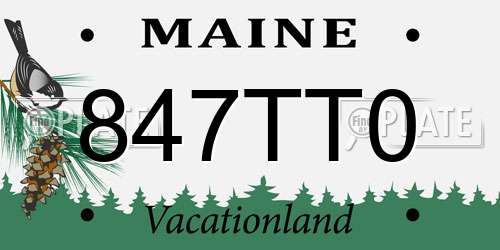 847TT0 Maine License Plate