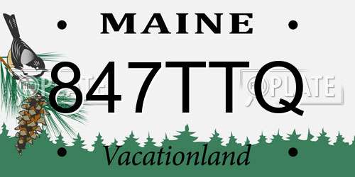 847TTQ Maine License Plate