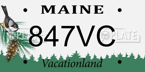 847VC Maine License Plate