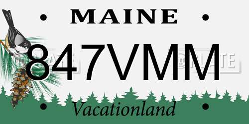 847VMM Maine License Plate