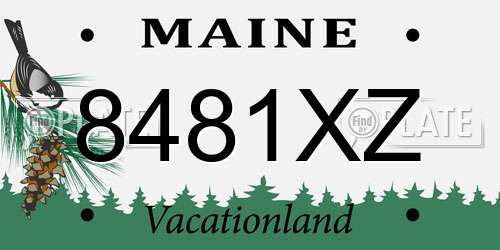 8481XZ Maine License Plate