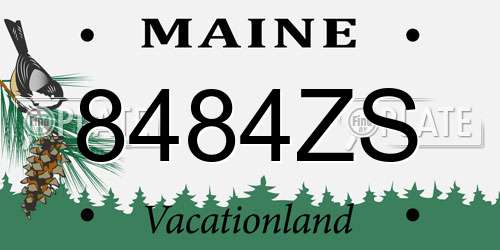 8484ZS Maine License Plate