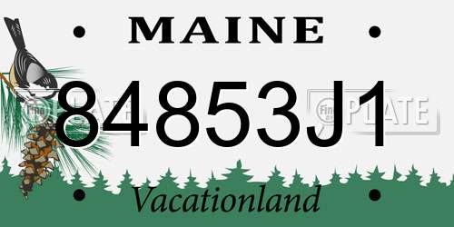 84853J1 Maine License Plate