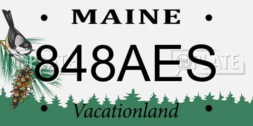 848AES Maine License Plate
