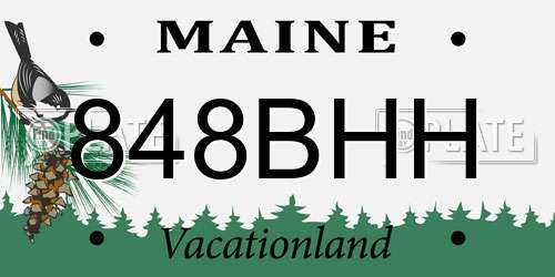 848BHH Maine License Plate