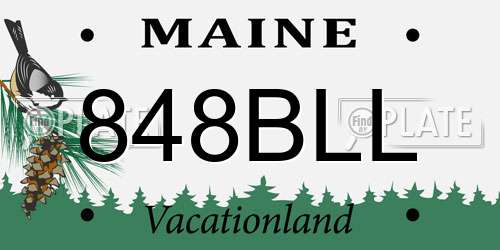 848BLL Maine License Plate