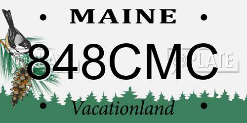 848CMC Maine License Plate