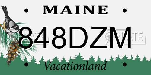 848DZM Maine License Plate
