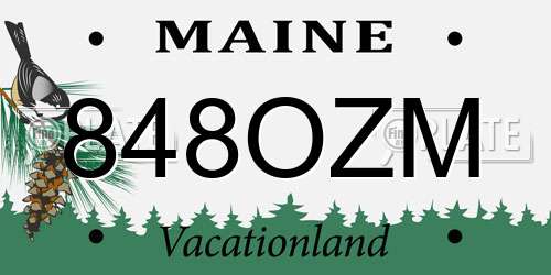 848OZM Maine License Plate