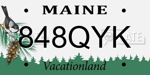 848QYK Maine License Plate