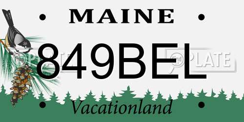 849BEL Maine License Plate