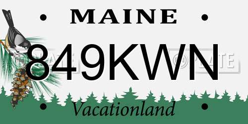 849KWN Maine License Plate