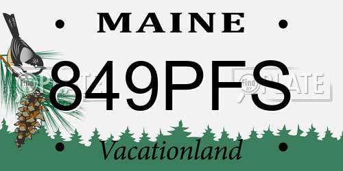 849PFS Maine License Plate