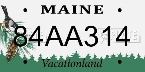 84AA314 Maine License Plate