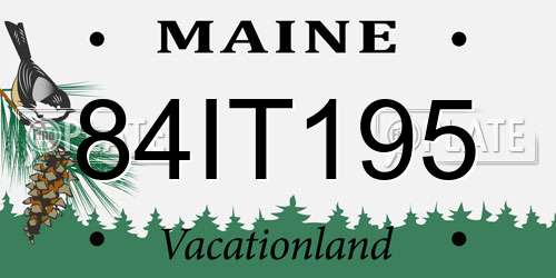 84IT195 Maine License Plate