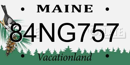 84NG757 Maine License Plate
