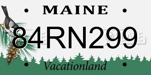 84RN299 Maine License Plate