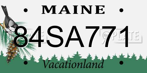 84SA771 Maine License Plate